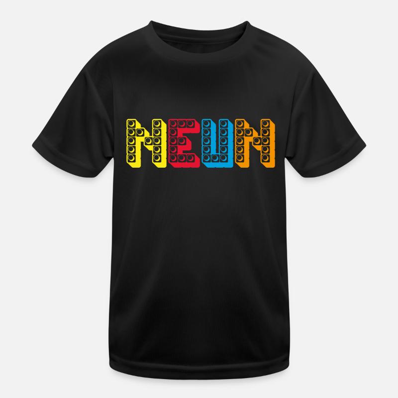 Kinder 9 Jahre Bausteine 9. Geburtstag - Kinder Funktions-T-Shirt - Schwarz