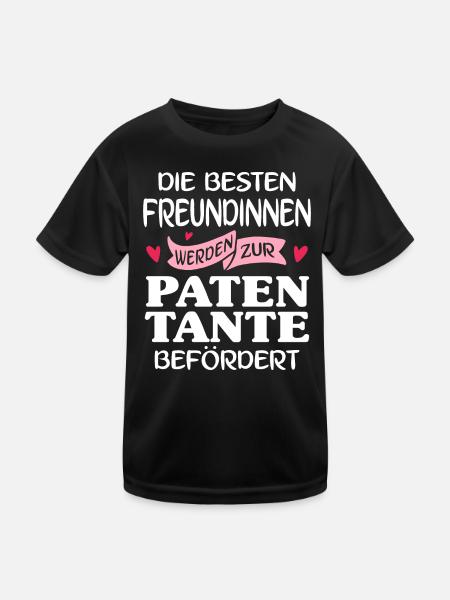 Die besten Freundinnen werden zur Patentante... - Kinder Funktions-T-Shirt - Schwarz - Vorne