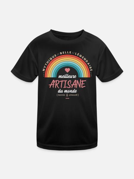 Meilleure artisane du monde - T-shirt sport Enfant - noir - Devant