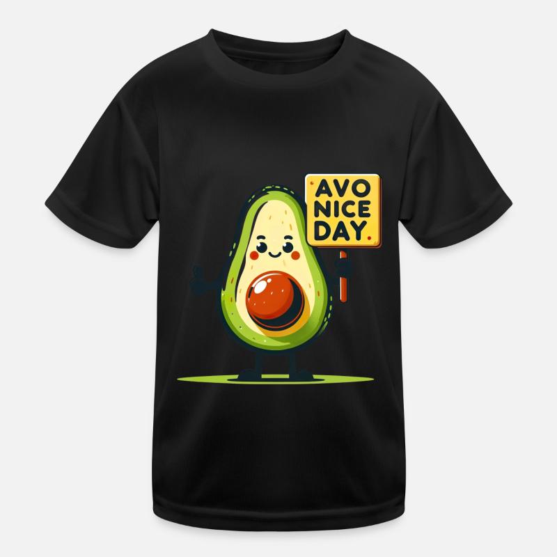 Fröhliche Avocado mit positiver Botschaft Zeichen Kinder Funktions-T-Shirt