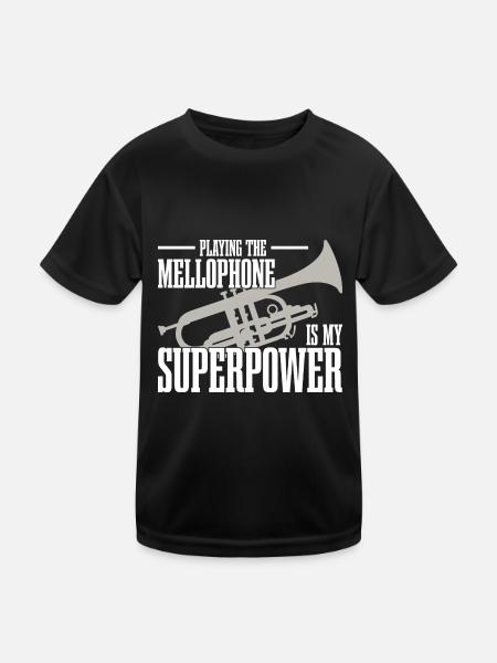 Mellophon - Kinder Funktions-T-Shirt - Schwarz - Vorne
