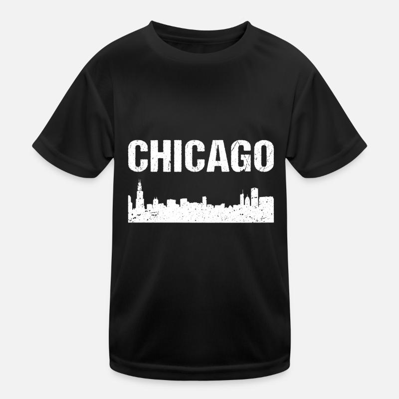 Chicago Skyline City Chicago Kinder Funktions-T-Shirt