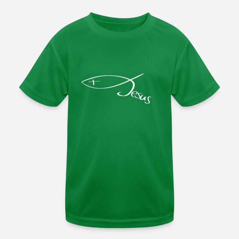 Fish Jesus nice and discreet Kids Functional T-Shirt