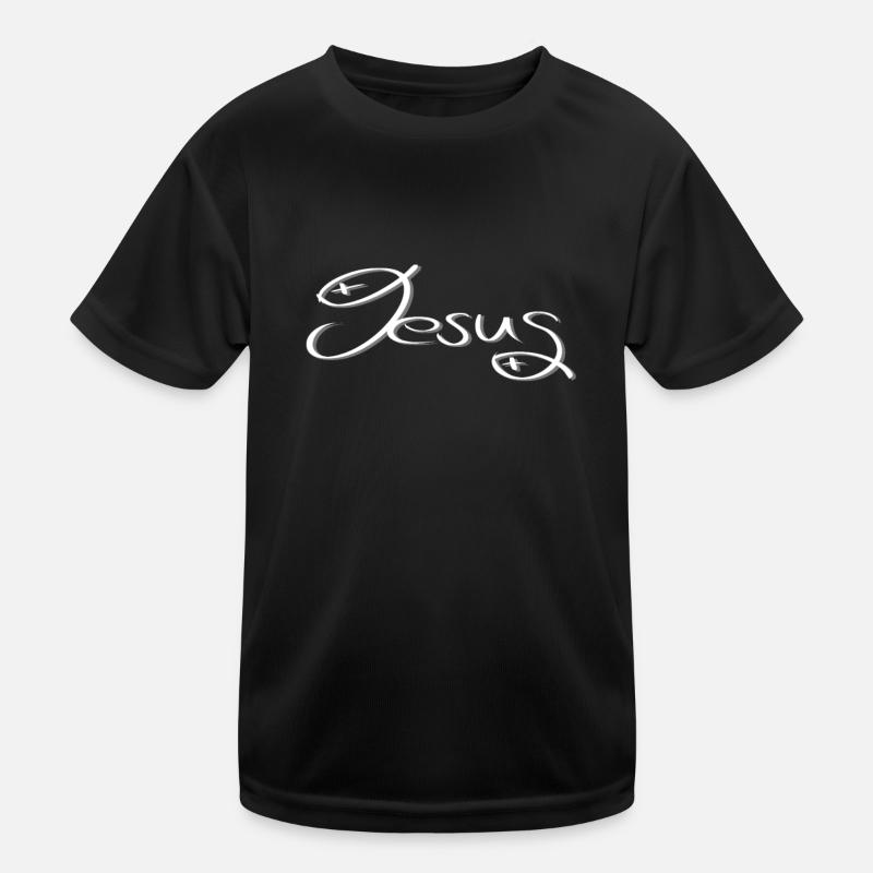 Fisch Jesus schön dezent Kinder Funktions-T-Shirt