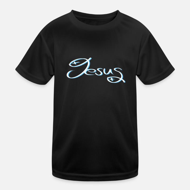 Fisch Jesus schön dezent Kinder Funktions-T-Shirt