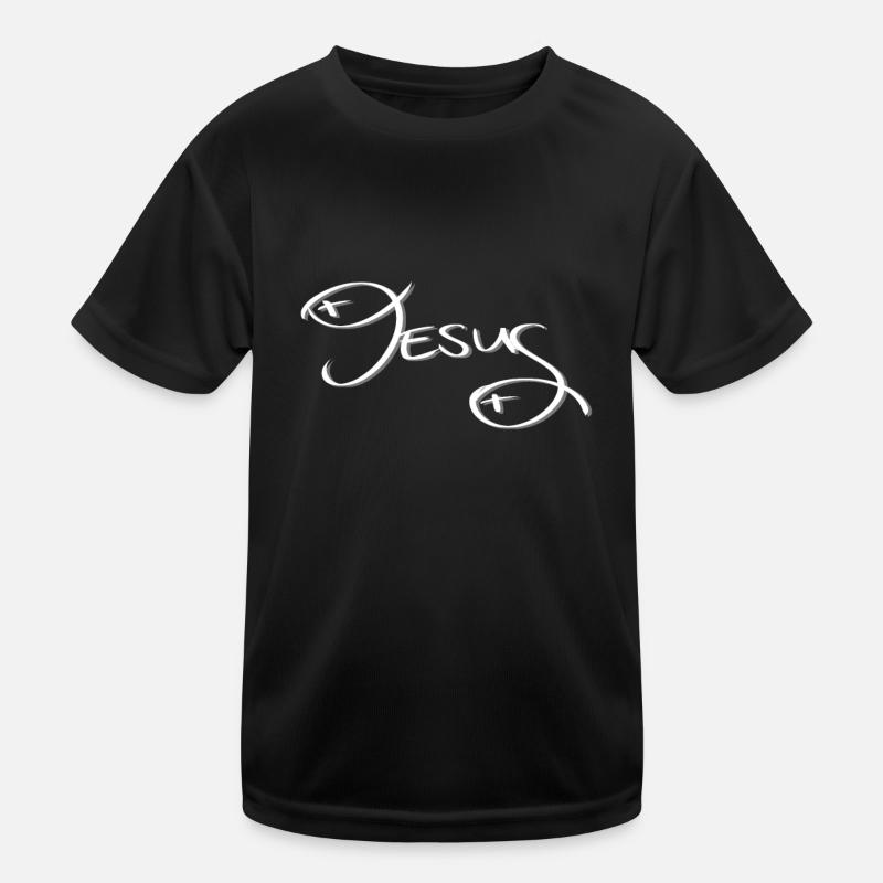 Fisch Jesus schön dezent Kinder Funktions-T-Shirt