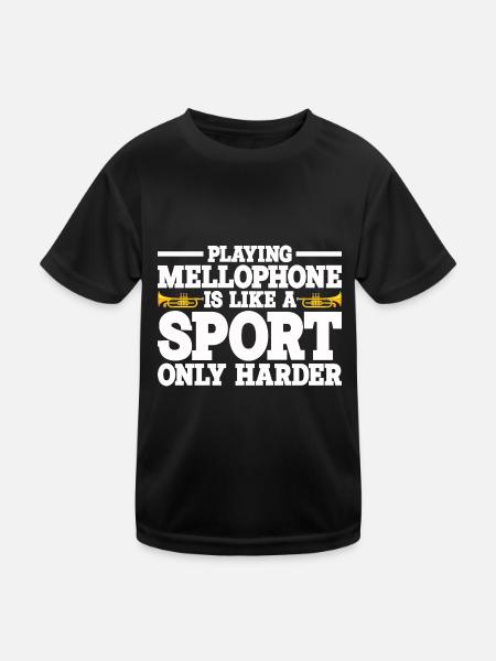 Mellophon - Kinder Funktions-T-Shirt - Schwarz - Vorne
