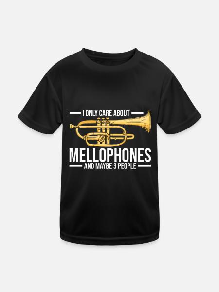 Mellophon Spieler - Kinder Funktions-T-Shirt - Schwarz - Vorne