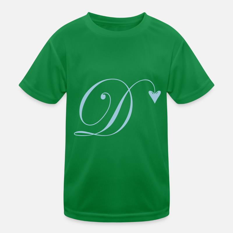 Monogramm D Herz Ranke Kinder Funktions-T-Shirt