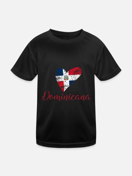 Dominican Republic Flag - Kids Functional T-Shirt - black - Front