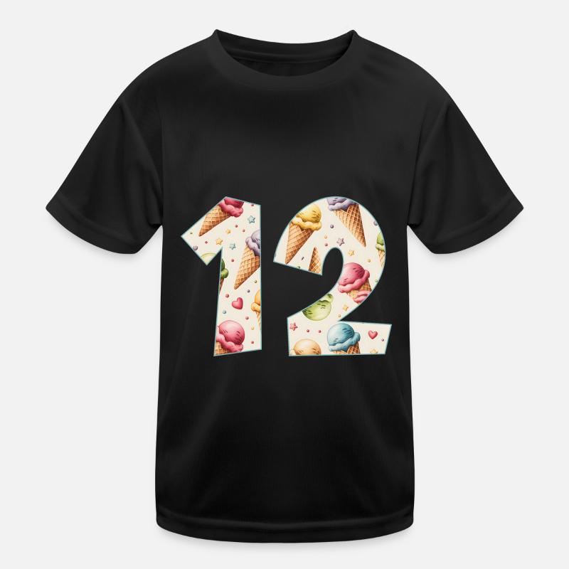 GLACE NUMÉRO 12 ANS CRÈME GLACÉE 12E ANNIVERSAIRE T-shirt sport Enfant