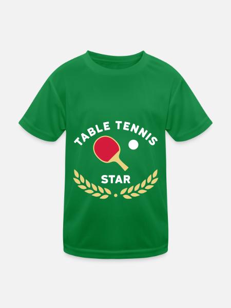 Table tennis star (Lorbeerkranz) - Kinder Funktions-T-Shirt - Kelly Green - Vorne