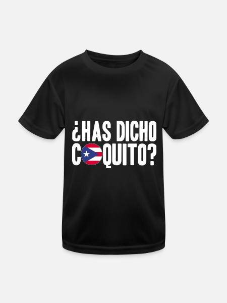 Puerto Rico | Puerto Ricaner Flagge Geschenkideen - Kinder Funktions-T-Shirt - Schwarz - Vorne
