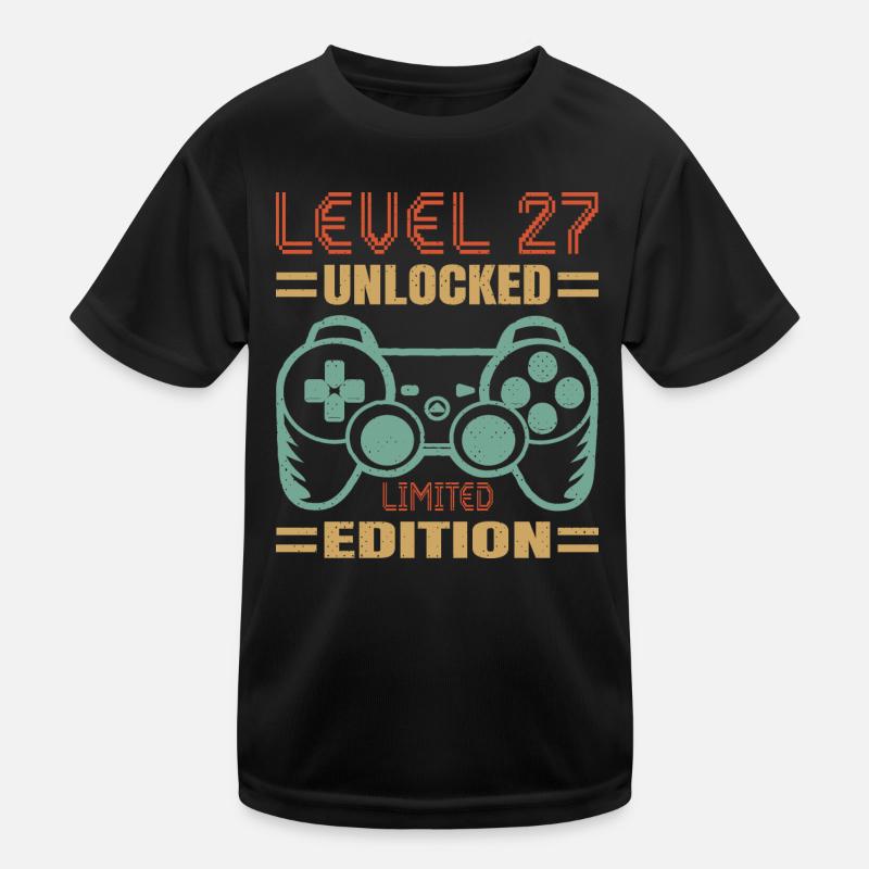 Geburtstag Level 27 freigeschaltet Kinder Funktions-T-Shirt