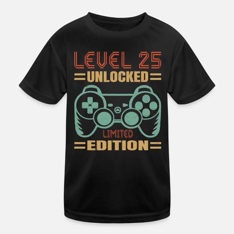 Geburtstag Level 25 freigeschaltet Kinder Funktions-T-Shirt