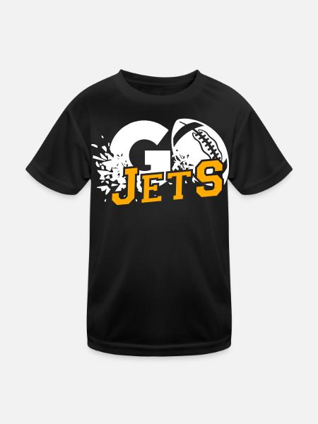 Go Jets - Kinder Funktions-T-Shirt - Schwarz - Vorne