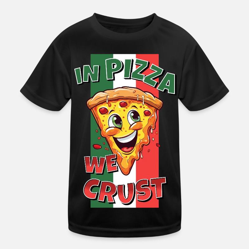 In Pizza We Crust Pizza Slice Face Laughs Funny Kids Functional T-Shirt