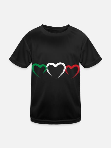 Drapeau italien Voyage italien - T-shirt sport Enfant - noir - Devant