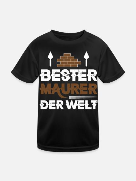Bester Maurer der Welt - Kinder Funktions-T-Shirt - Schwarz - Vorne