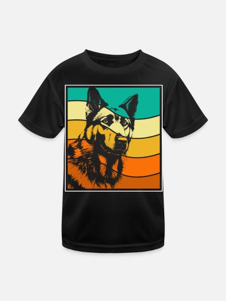 German Shepherd - Kids Functional T-Shirt - black - Front