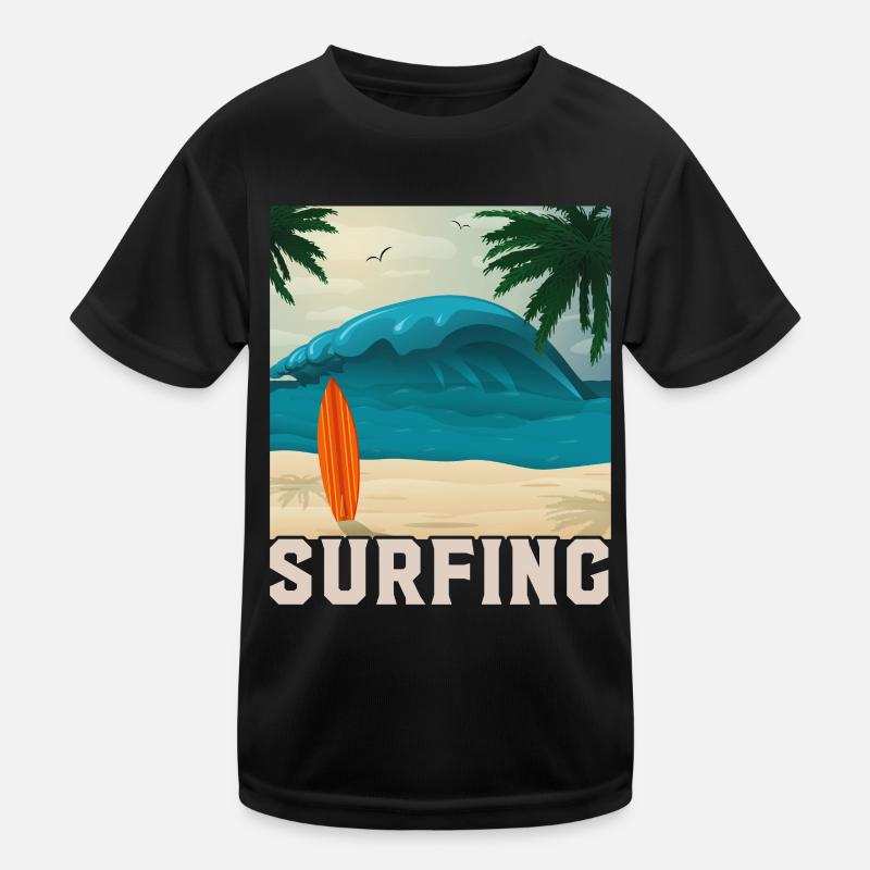 Summer Surfing Beach Vacation Gift Kids Functional T-Shirt