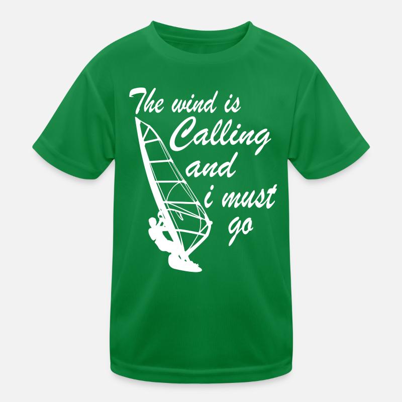 Windsurfer - The wind is calling I must go Kids Functional T-Shirt
