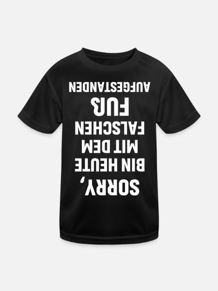 Sorry bin mit dem falschen Fuß aufgestanden - Kinder Funktions-T-Shirt - Schwarz - Vorne