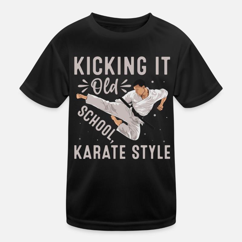 Kicking it old school Karate Style Kids Functional T-Shirt