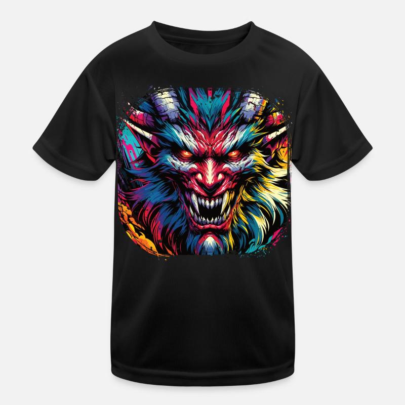 Graffiti Teufel Dämon Street Art Devil Kinder Funktions-T-Shirt
