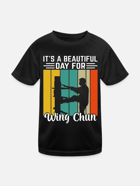 It's a beautiful day for Wing Chun - Kids Functional T-Shirt - black - Front