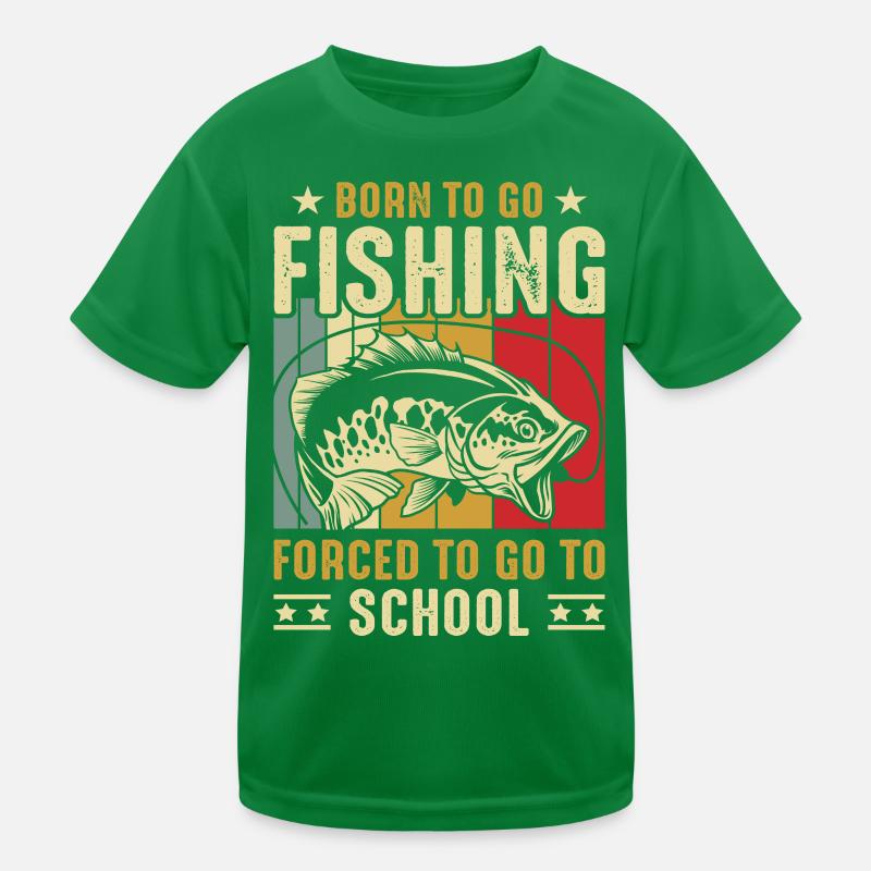 Né pour aller pêcher, forcé d’aller à l’école T-shirt sport Enfant