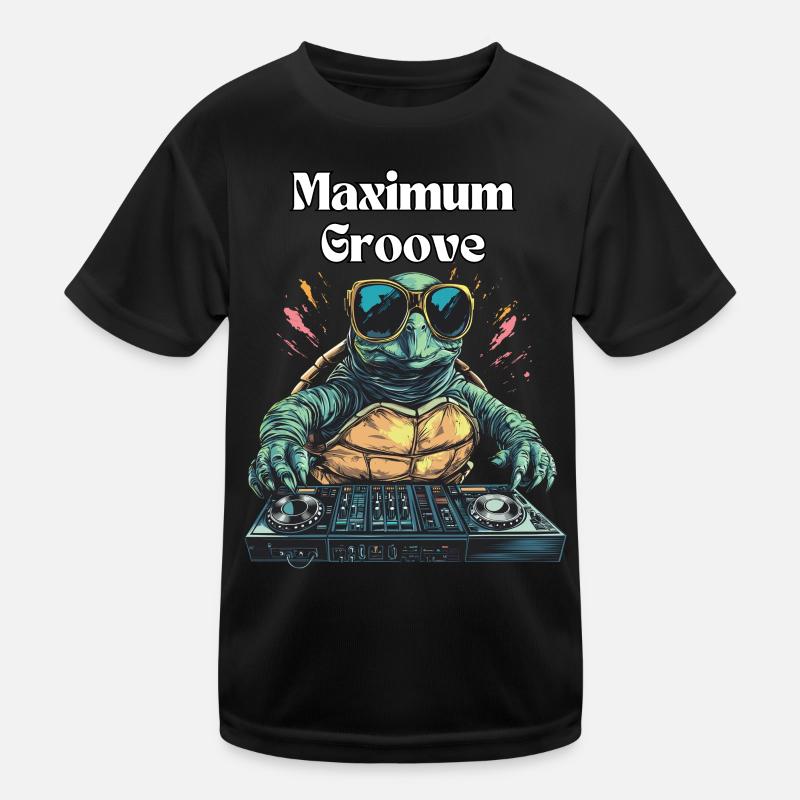 Maximum Groove - Coole DJ-Schildkröte Kinder Funktions-T-Shirt