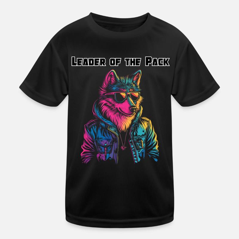 Chef de meute - Neon Wolf Design T-shirt sport Enfant