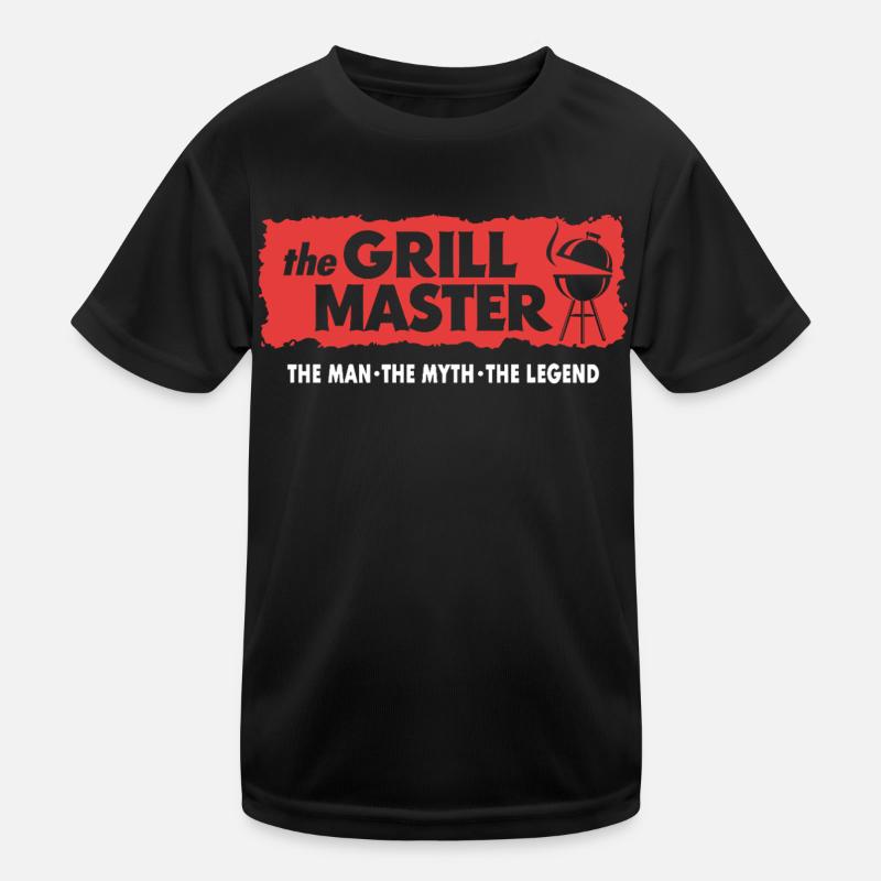 The Grillmaster BBQ Grillen Kultspruch Kinder Funktions-T-Shirt