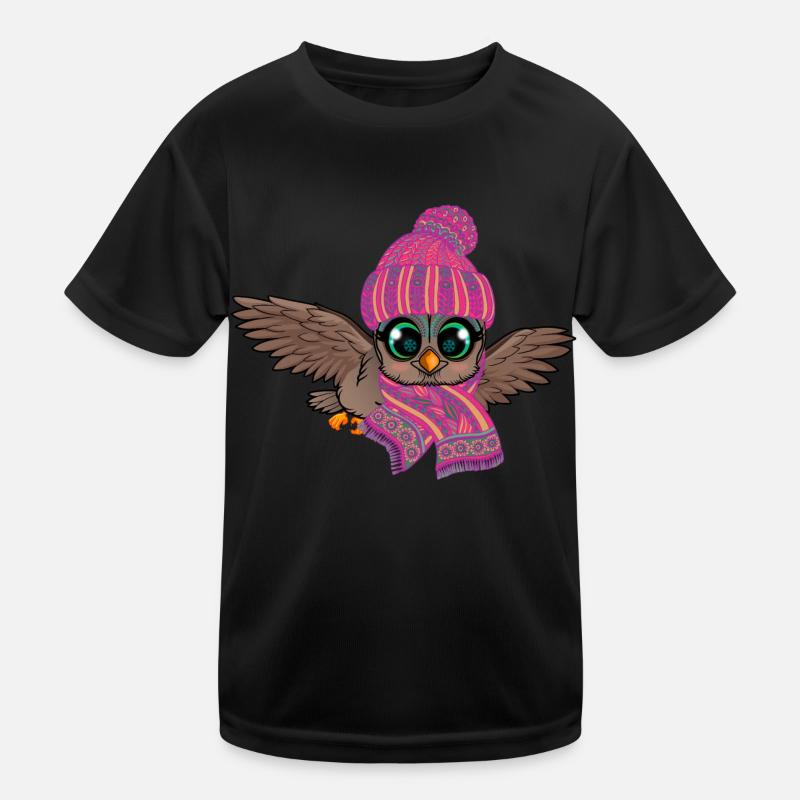Frosteule Eule Frostbeule Herbst Winter Kinder Funktions-T-Shirt