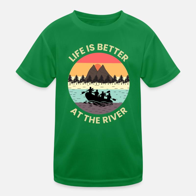 Vintage Retro Rafting Rafter River Paddle Geschenk Kinder Funktions-T-Shirt