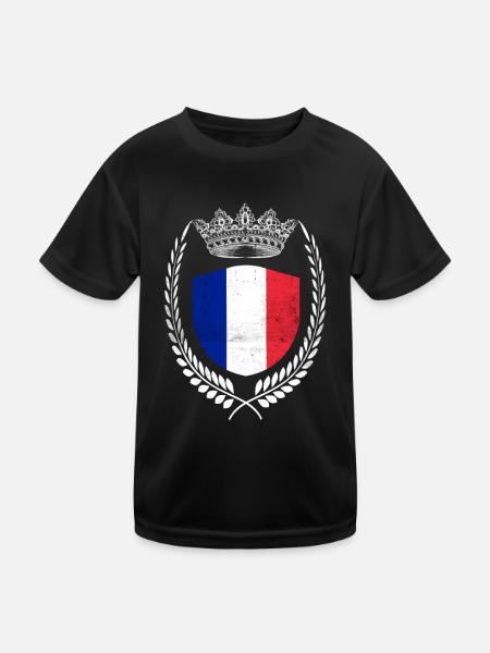 France Drapeau Français Drapeau France - T-shirt sport Enfant - noir - Devant