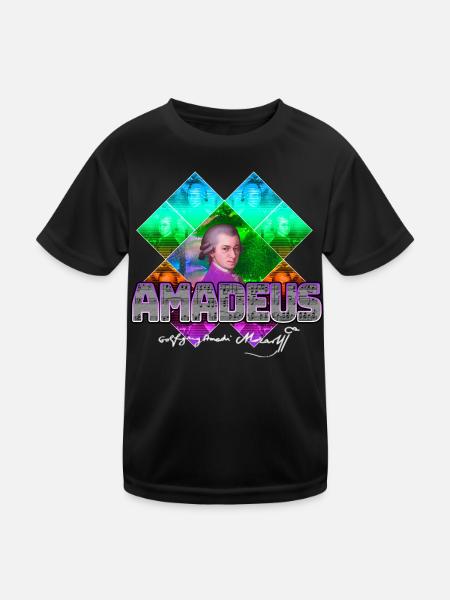 Mozart Pop-Art | Wolfgang Amadeus Mozart Geschenk - Kinder Funktions-T-Shirt - Schwarz