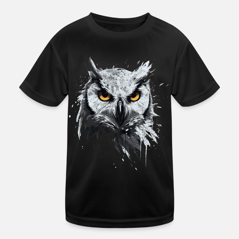Eule - Kunstwerk mit Grunge Effekt für Eulen Kinder Funktions-T-Shirt