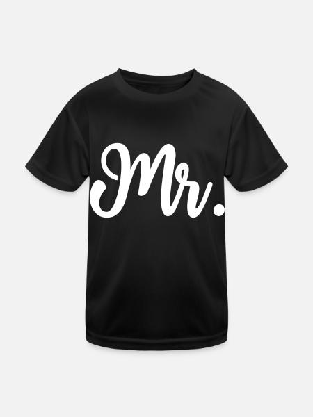 M. Calligraphie hommes - T-shirt sport Enfant - noir - Devant