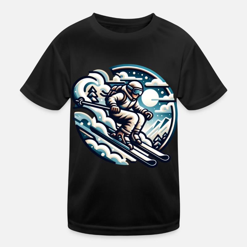 Skiing Kids Functional T-Shirt