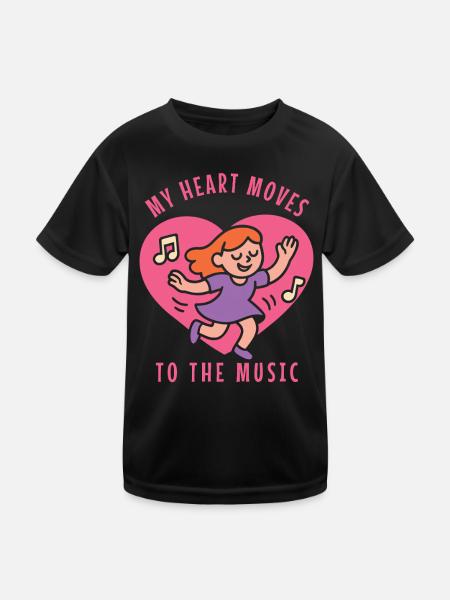 Mon cœur se met à la danse de ballet musicale - T-shirt sport Enfant - noir - Devant