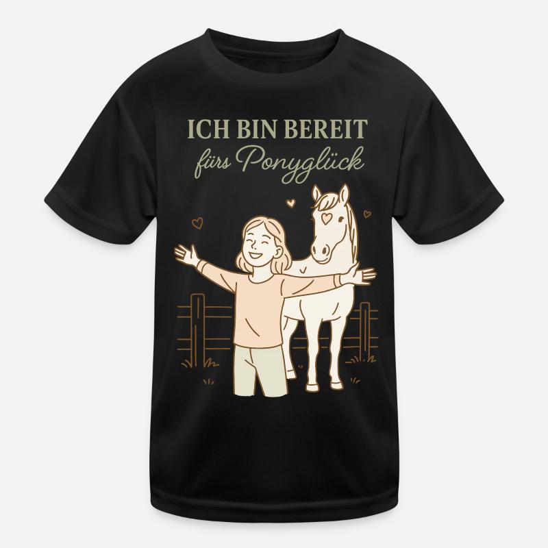 Ich Bin Bereit Fürs Ponyglück Pferde Mädchen Kinder Funktions-T-Shirt