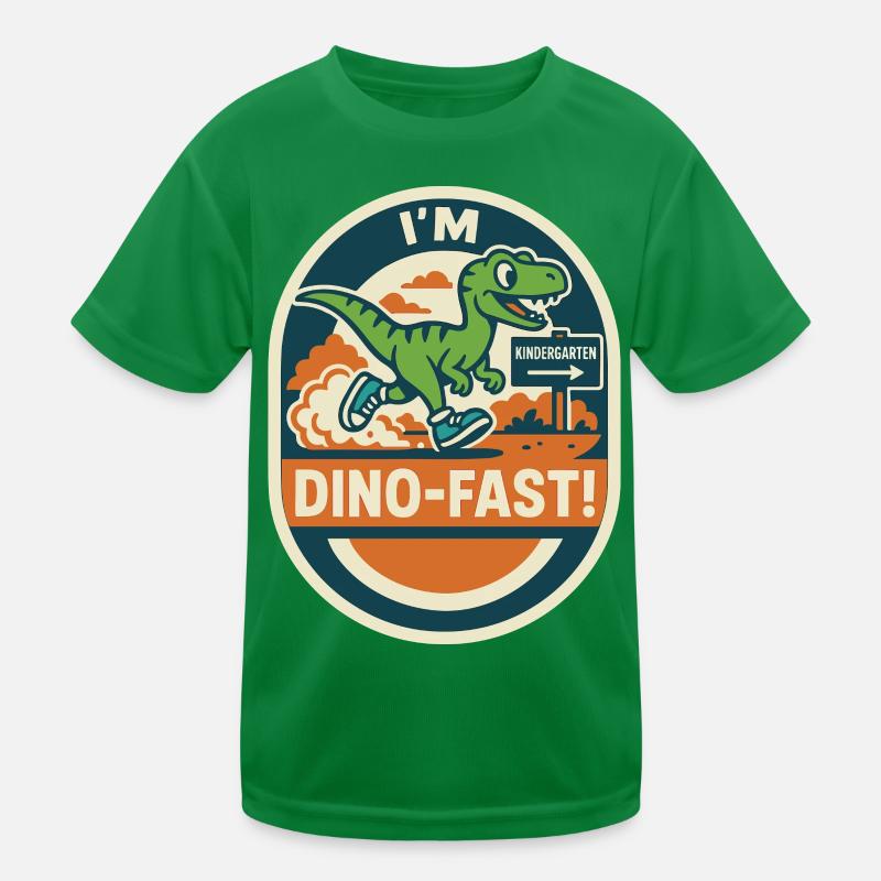 Kindergarten Dino-Fast T-Rex Fun Kids Functional T-Shirt
