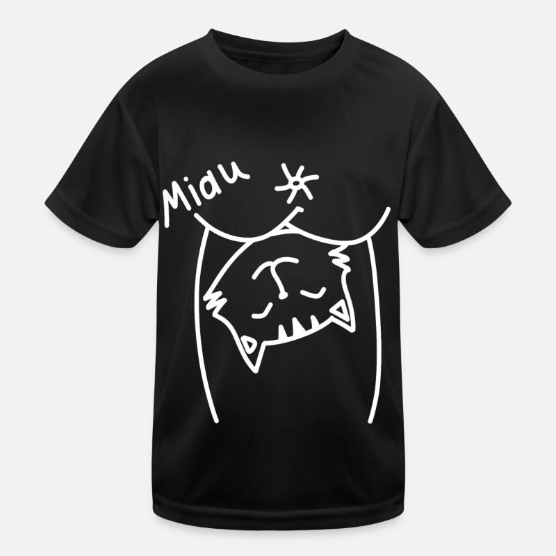 Miau weis Kinder Funktions-T-Shirt