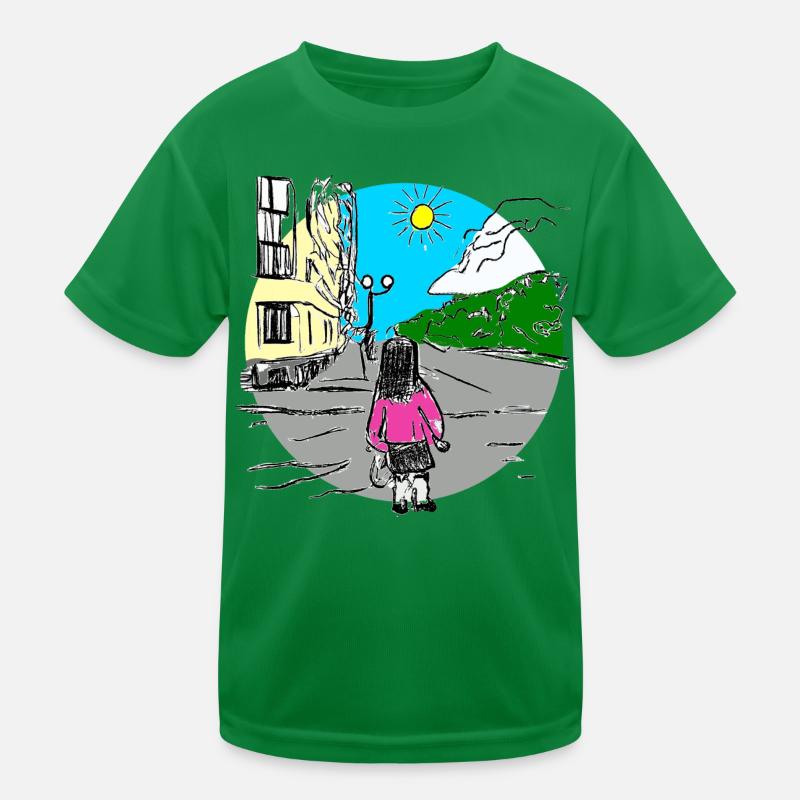 Mädchen auf der Straße Kinder Funktions-T-Shirt