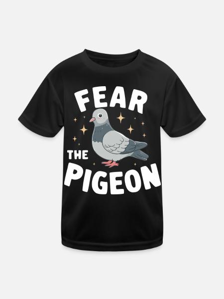 Taube Tauben Tier Vogel - Kinder Funktions-T-Shirt - Schwarz - Vorne