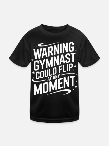 Turnen Turner Gymnastik - Kinder Funktions-T-Shirt - Schwarz - Vorne