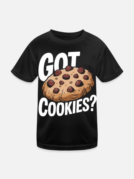 Cookies Cookie Keks Kekse Schokolade - Kinder Funktions-T-Shirt - Schwarz - Vorne