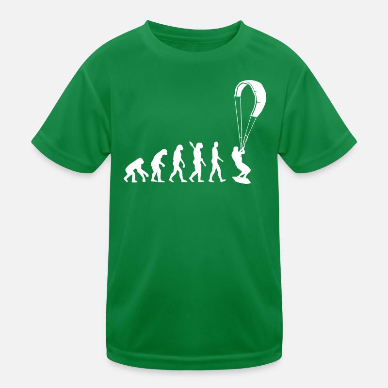 Kitesurfing - Evolution of Man, Darwin Kids Functional T-Shirt